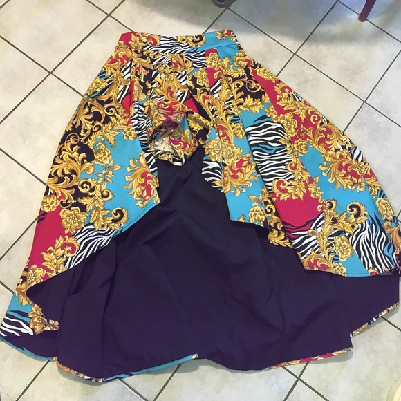 NWT stunning fleur-de-lis ⚜️ animal print overlay maxi skirt - Picture 13 of 15